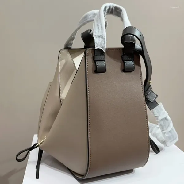 Bolsos de noche de hamaca hamaca bolso bolso de cuero genuino clásico de gran capacidad para mujeres en la barra de axil