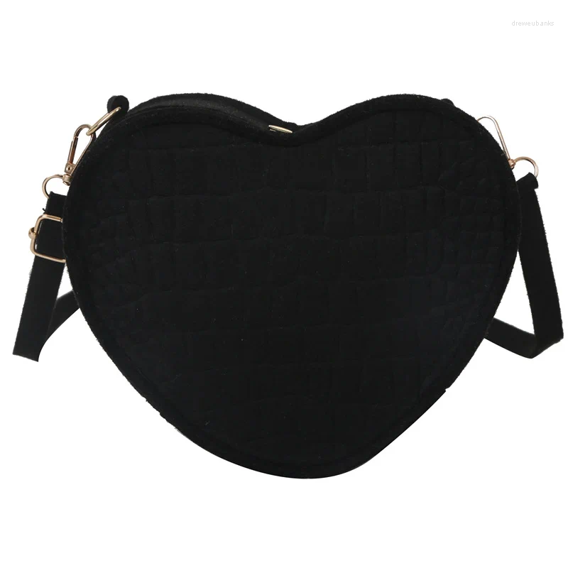 Evening Bags Fashion Lady Shoulder Bag Love Heart Shape Small Handbags Casual Large Capacity Felt Fabric Wallet For Women