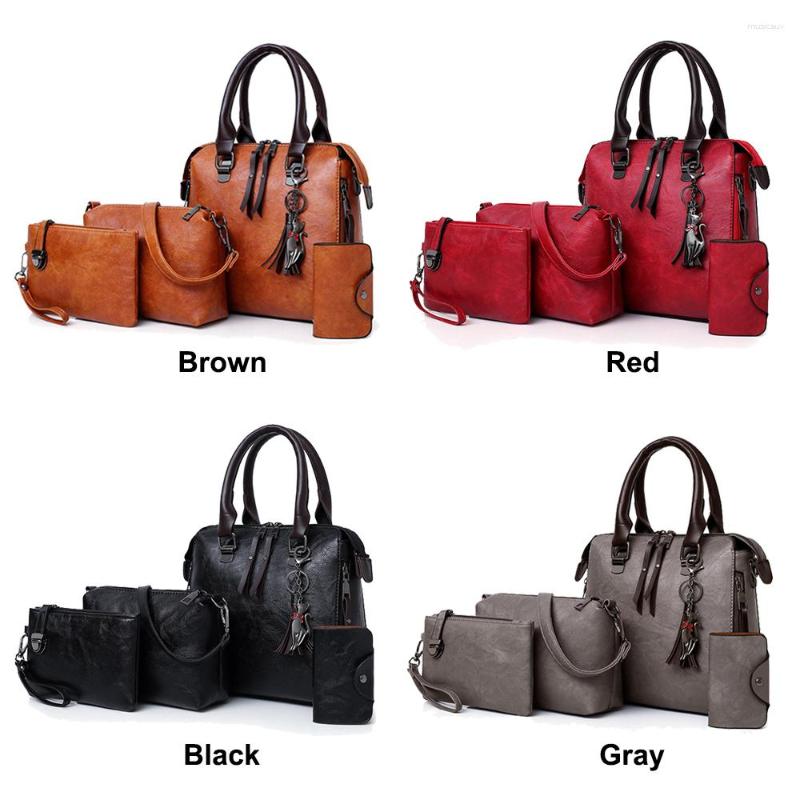 Вечерние сумки, модная кожаная сумка через плечо, сумка-тоут Bolsa, 4 шт./компл., женская композитная женская сумка высокого качества, женский комплект