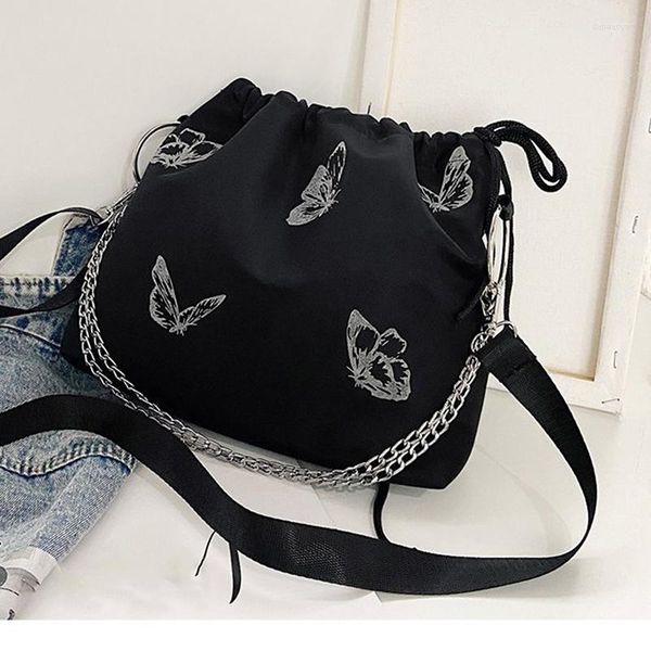 Sacs de soirée Mode Lumineux Papillon Messenger Sac Femmes Bandoulière Femme Cordon Chaîne Épaule Poche Nylon Casual Dames Sac À Main