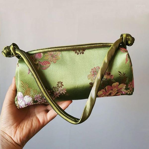 Bolsos de noche, bolso de seda de estilo chino de lujo a la moda, bolso de mano para mujer, bolso bordado a mano japonés, bolso de mano de Cosplay para mujer Cheongsam