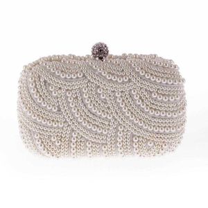 Sacs de soirée Mode De Luxe Cristal Perle Blanc Embrayage Femmes Élégant Sac À Main De Noce Lady Embrayages Bourse Sac Vente Chaude 230427