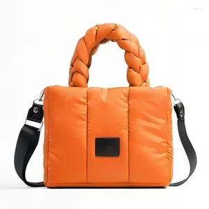 Bolsos de noche Moda Acolchado Tote Diseñador de lujo para mujeres Abajo Bolsos acolchados Mango Bolsa de hombro Invierno Nylon Espacio Algodón