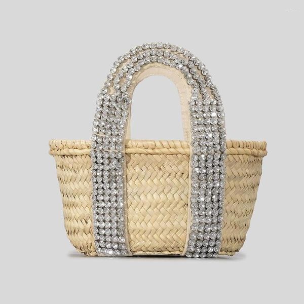 Bolsas de noche Rattan Rattan Small Tote Diseñador de mimbre de mimbre de mimbre de mimbre