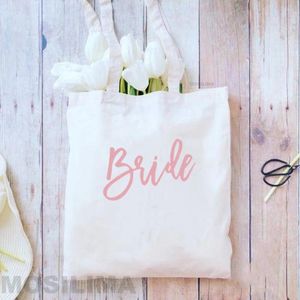 Sacs de soirée sac à provisions de mode Bridal Bachelorette Party Team Bride Wedding Gift Canvas Tote épaule réutilisable Eco 35 40cm 9czl