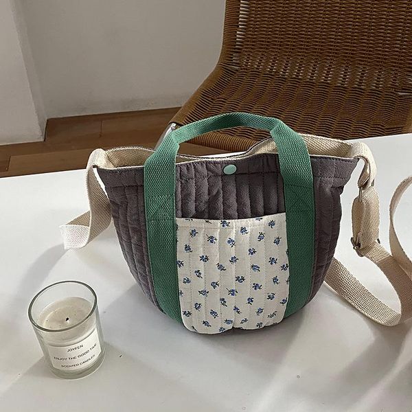 Bolsas de noche Moda Sonrisa Mujeres Picnic Cubo Diseño Vintage Damas Lienzo Bolsos de hombro Eco Reutilizable Algodón Grande Casual Tote BagEveni