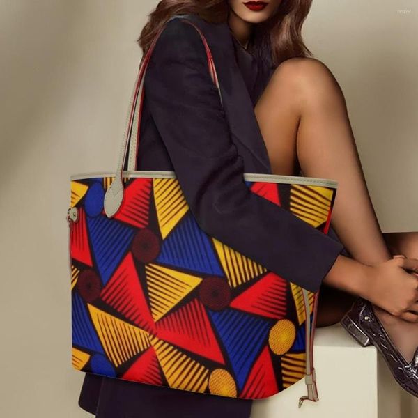 Bolsos de noche Estilo de moda Bolso de la tribu Estilo geométrico Impreso Gran espacio Tote de hombro Imagen personalizada Bolso multifuncional para mujeres