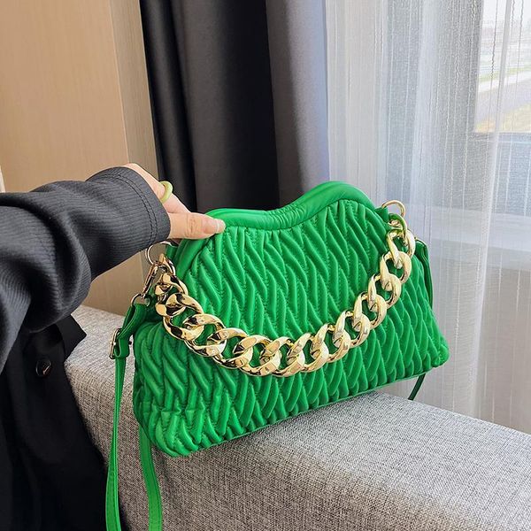 Bolsos de noche de moda con cadena de hilo, bolsos de mano con Clip para mujer, bandolera 2023, bolso de mano de alta calidad, bandolera de hombro para mujer, monederos para mujer