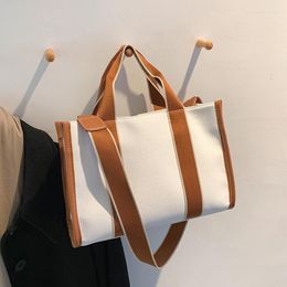 Bolsos de noche de moda para mujer, bolso de lona portátil de gran capacidad, versión coreana, bolso cruzado de hombro de Color contrastante