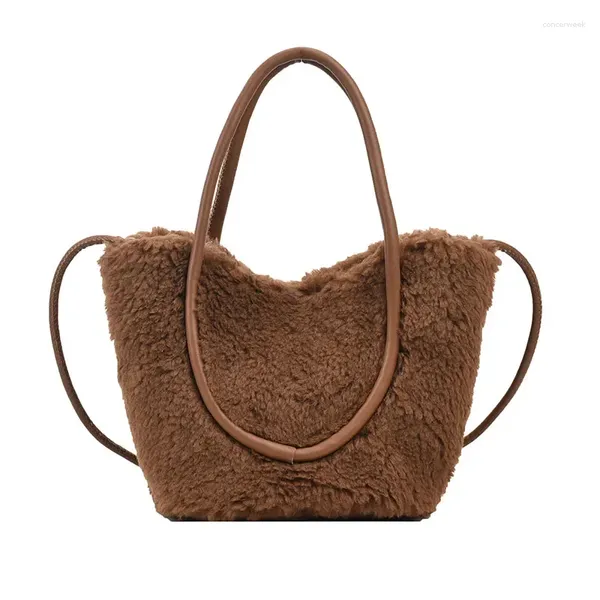 Sacs de soirée Mode Femmes Fleecy Furry Designer Sac à main Satchel Fourre-tout Sac à main Poignée ronde Sac à bandoulière Lady Femme Portefeuille Underarm Dîner