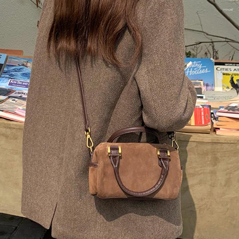 Evening Bags Fashion Women's Small Cylinder Shoulder Bag Vintage MaLeather Ladies Top-handle Handbags Casual Female Purse Messenger