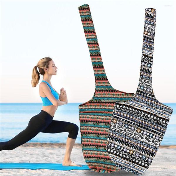 Sacs de soirée Mode Sac de tapis de yoga Toile résistante à l'usure Sac à dos Pilates Impression épaissie Respirant Anti-rayures Pour la danse d'exercice