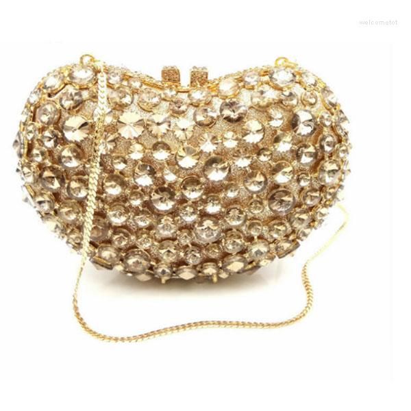 Bolsos de noche Bolso de embrague femenino para las mujeres Boda Crystal Monedero Cadena Hombro Pequeño Partido Bolso