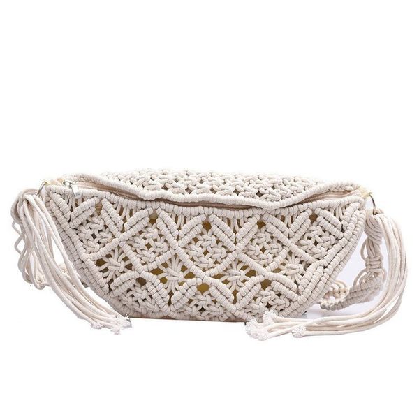 Sacs de soirée Femme Été Plage Macramé Tresse Bohème Fanny Pack Mode Plage Crochet Gypsy Aztèque Ibiza Ethnique Taille Pack Bum Ceinture Sacs 230506