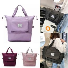 Sacs de soirée Sac de voyage pliant pour femmes imperméable Duffle fourre-tout grand multifonctionnel filles femme grande capacité stockage de sport 231018