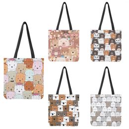 Avondtassen zijn voorwendsel op maat gemaakte creatieve beren print tas voor dames dame casual handtassen schouderreizen school winkelen