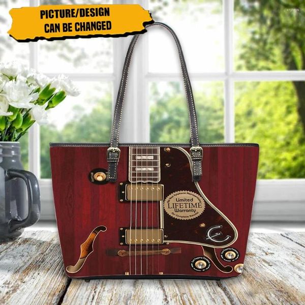 Sacs de soirée FORUDESIGNS Guitare Instrument Impression 3D Sac à dos Femmes Zipper Embrayages Polyester Pour Dames Voyage Mochilas Para Mujer