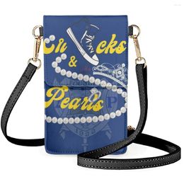 Avondtassen voorzigelen vrouwen lederen schouder sigma gamma rho pearl ontwerp telefoon tas multi pocket flap satchel mode winkelen