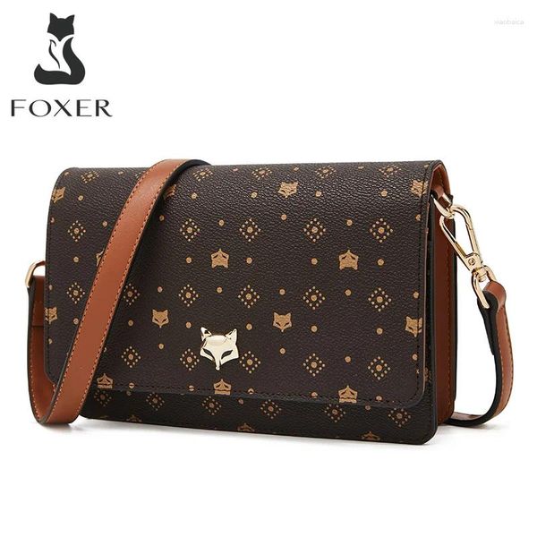 Sacs de soirée Foxer 2024 Femme en cuir végétalien Épaule classique Sac crossbody Femme Pvc Purse Design Lady Messenger Long Wallet