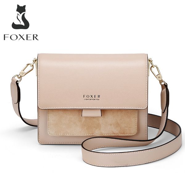 Sacs de soirée FOXER Femmes Bandoulière Épaule Lady Split En Cuir Mini Bourse Femelle Messenger Organ Sac Flap Spécial Jour Présent Cadeau 230320