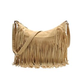 Sacs de soirée Sac à main de voyage à franges Grand sac à bandoulière Weekender Femme Tendance Cuir Boho Tassel PurseEvening240u