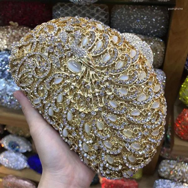 Bolsas de noche Full Rhinestone Crystal Luxury Diamond Party Clutch Mujeres Sac Pochette Brillante Boda Novia Monedero Regalo de cumpleaños