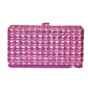 Bolsos de noche Fushia Rhinestones Mujeres Lujo PinkGreenBlue 9 colores Boda Embrague Monedero Lady Girls Prom Embragues nupciales 230720