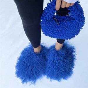 Bolsos de noche Fuzzy Trendy Reabastecidos Mano esponjosa de alta calidad y juegos de toboganes de piel de Mongolia