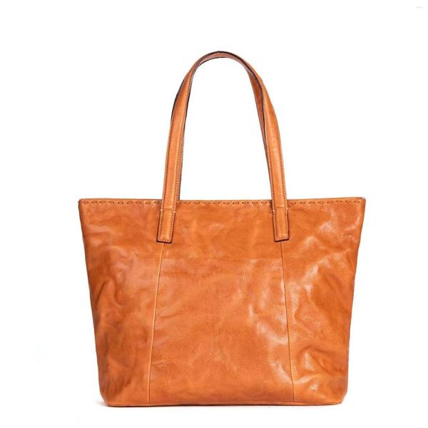 Sacs de soirée sac en cuir véritable grande capacité dame fourre-tout automne et hiver classique épaule première couche tannage végétal