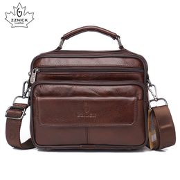 Avondtassen Echt Leer heren Handtas Schoudertas Crossbody Messenger Voor Mannelijke Mode Flap Rits hasp ZZNICK 230727