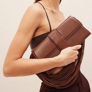 Sacs de soirée en cuir véritable femmes fourre-tout de luxe Jacque Strand Strap Flap Party Garden Lady épaule bandoulière