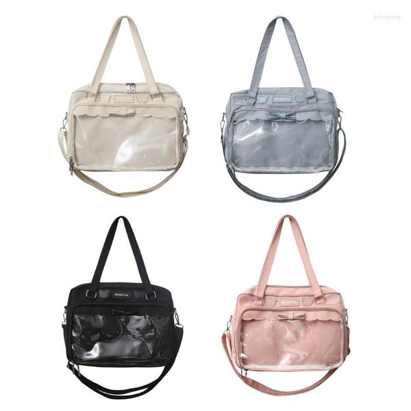 Bolsos de noche, bandolera con lazo para chica, bandolera transparente para mujer, bonito bolso de mano con asa superior de estilo japonés para adolescentes