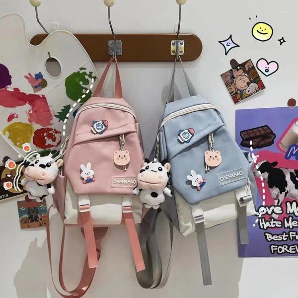 Sacs de soirée Sag de poitrine fille insouriner épaule messager messager tout-correspondant kawaii toile ulzzang sweet extérieur voyage Fanny pack