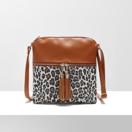 Sacs de soirée Filles Casual Sac à bandoulière Léopard Cuir Bandoulière Légère Gland Femmes Flap Été