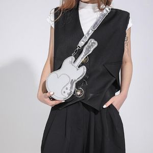 Avondtassen Glanzende Gitaar Vrouwen Handtas Leuke Viool Ontwerp Schoudertas Harajuku Crossbody Voor Muziekinstrument Designer
