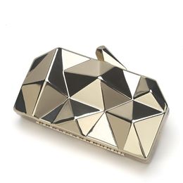 Avondtassen gouden acryl doos geometrische koppeling elegent ketting dames handtas voor feestschouder bruiloft/dating/feest 230225