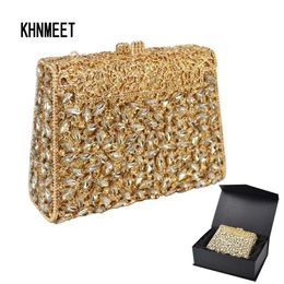 Sacs de soirée Gold Box Sac Diamond Femmes Embrayage Crystal Party Sac à main Dames Banquet Bourse Mode Pochette Prom Sac SC452 231017