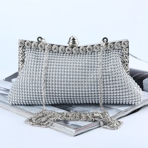 Sacs de soirée or pochette paillettes perle concepteur élégant femme sacs de fête Vintage mode mariée sac à main argent sac à main 230519