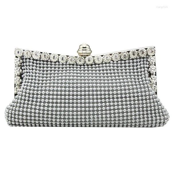 Bolsos de noche Bolso de oro Bolsas Glitter Diseñadora de cuentas elegante Fiesta Vintage Pasturero de novia Piso de plata