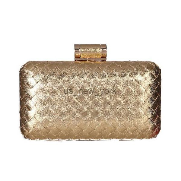 Bolsos de noche Bolso de mano de noche dorado, bolsos de mujer para fiesta de boda, bolsos tejidos, bolsos de mano con cadena de Metal para novia, bolsos pequeños MN1398 HKD230821