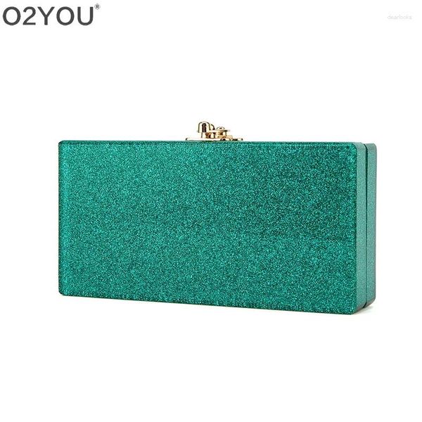 Sacs de soirée Green Glitter Acryliques Femmes Messager Clutch Bangtransparent Perle White Perspex Mandbag Sac