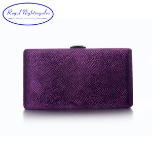 Sacs de soirée GreyGreenNavy bluePurple Velvet Fabric Hard Case Box Clutch Bag for Womens Party Prom Wedding 230720