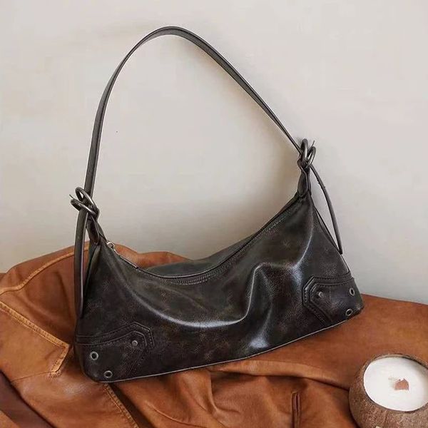 Sacs de soirée HAEX Vintage femmes sacs à main créateur de mode sous les bras sacs à bandoulière femme luxe Punk Rivet PU messager Bolso Mujer 231205