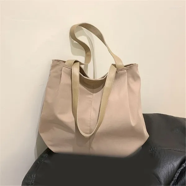 Bolsas de noche Bolso Bolso de lona Gran capacidad Compras Hombro versátil para niña Mujer Moda Libro escolar de moda