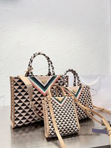 Bolsos de noche Bolso Bolsos de hombro Bolso de mano de diseñador para mujer Triángulo Symbole Bolsos de tela jacquard Totes grandes s Cro Body Monederos Sacoche