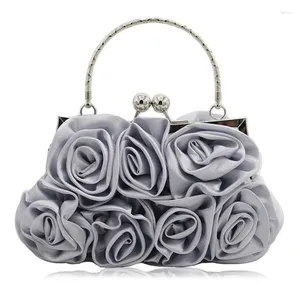 Sacs de soirée Sac à main Sac fourre-tout pour femmes Rose Fleur Motif Embrayage Fête De Mariée Pour Femmes Bolsa Feminina Bolso Mujer