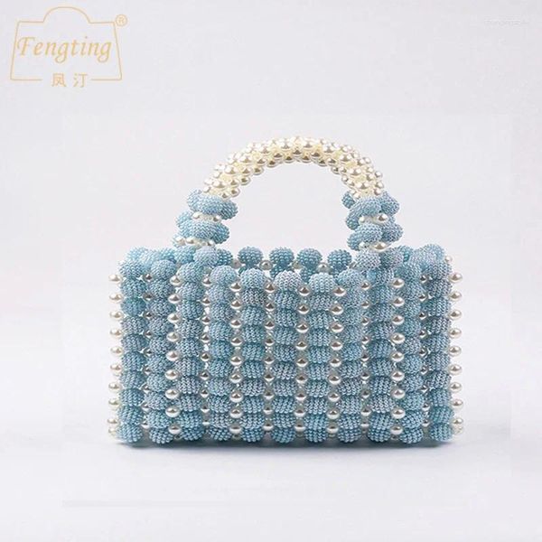 Sacs de soirée à la main Perle Perle Mini Femme à main Elegant Wedding Party Party Clutch Purse Bridge Blue B432