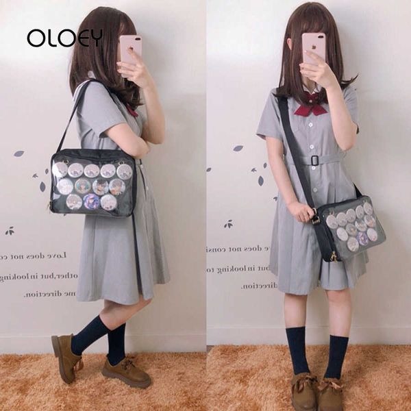 Sacs de soirée Harajuku Mignon Ita Sacs Style Japonais Doux Lolita Transparent Clair Itabag Sacs À Main Oxford Épaule Messenger Sac Cosplay Totes L221014