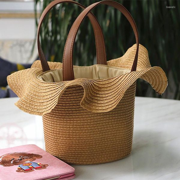 Sacs de soirée en forme de chapeau sac de paille tissé plage femmes messager épaule en gros