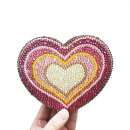 Bolsos de noche con diseño de corazón, monedero de fiesta de cristal de vino, bolso de mano para mujer, bolsos nupciales de lujo para fiesta de boda, bolsos de mano